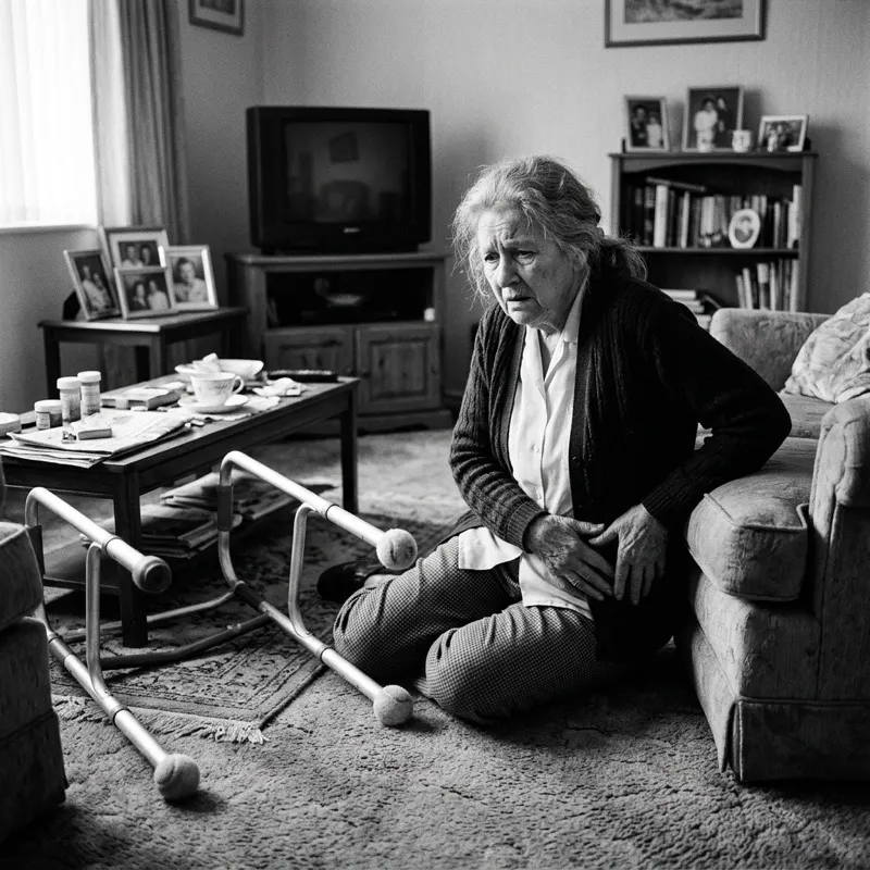 Idosa caída no chão — a realidade devastadora das quedas